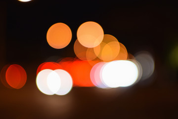 Colorful bokeh in the night in Melbourne, Australia