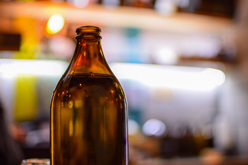 The brown glass of water in the restaurant in Melbourne, Australia