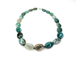 fashion beads necklace jewelry with semigem crystals agate