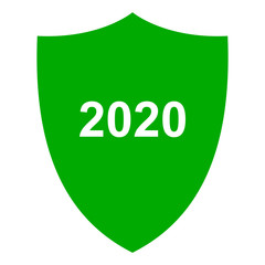 Jahr 2020 und Schild