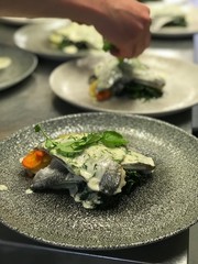 Plato de cocina. Lubina 