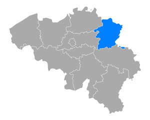 Fototapeta na wymiar Karte von Limburg in Belgien
