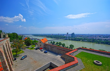 Fototapeta na wymiar Danube river landscape in Bratislava