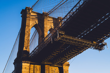 Fototapeta premium Historical suspension bridge against sky