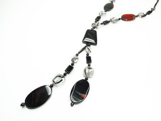 fashion beads necklace jewelry with semigem crystals agate