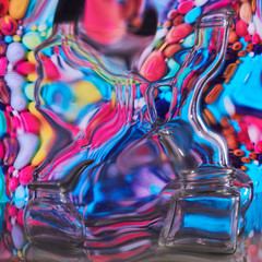 abstract colorful background of blurred glass bubbles