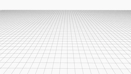 Foto op Canvas Vector perspective mesh. Detailed grid lines on white background. © Ihor