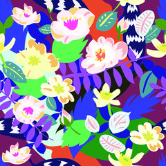 flower pattern small flowers in garden illustration