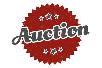 auction sign. auction round vintage retro label. auction