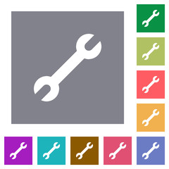 Single wrench square flat icons