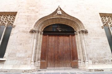 Fototapeta na wymiar Portal of the Lonja de la Seda (15th-16th century), UNESCO World Heritage List, Valencia, Spain