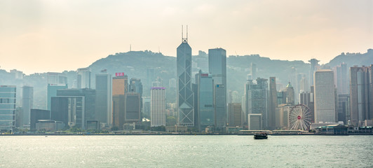 Hong Kong skyline view from Kowloon,China.