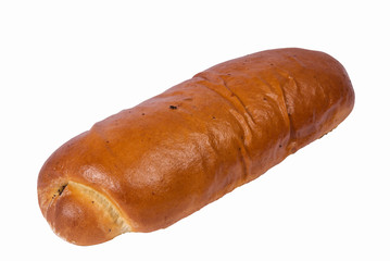 Sweet roll baking on a white background