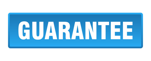 guarantee button. guarantee square blue push button