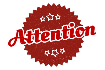 attention sign. attention round vintage retro label. attention