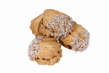 Baking sweet cookies with filling on a white background