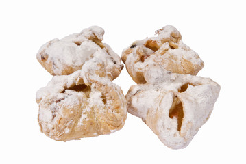 Baking sweet cookies with filling on a white background