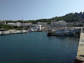Fototapeta na wymiar Santa Maria di Leuca - Barche ormeggiate al porto