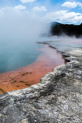 Hot springs Champagne pool in New Zealand	