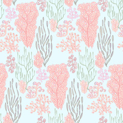 Coral and Algae vector graphic colorful pattern