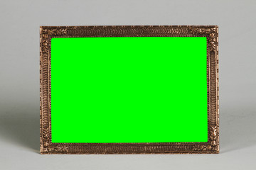Hollow picture or photo frames for use in graphic arrangements. Empty frame made of wood or artificial material.