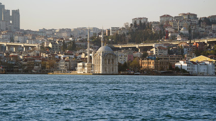 Naklejka premium Ortaköy mosque, one of the most important symbols of Beşiktaş.