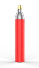 Blank  Food Soda Maker CO2 Aluminum Bottle Cylinder For Branding And Mockup, 3d render illustration.
