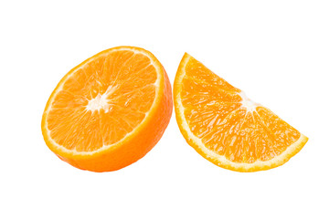Fresh orange slices isolated on white background.clipping paths.
