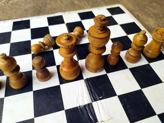 chess board game for ideas and competition and strategy, business success concept