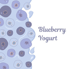 seamless template with blueberry yogurt. Modern abstract design for paper, cover, fabric, package design