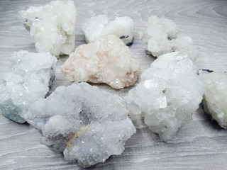 geological set crystals and minerals semigem stones