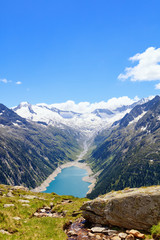 Naklejka na ściany i meble Alpine water reservoirs - Schlegeisspeicher
