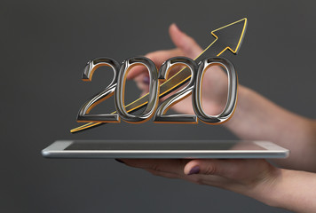 the 2020 business year up goals and  success illustration