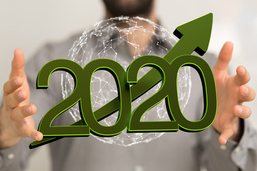 the 2020 business year up goals and  success illustration