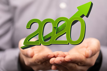 the 2020 business year up goals and  success illustration