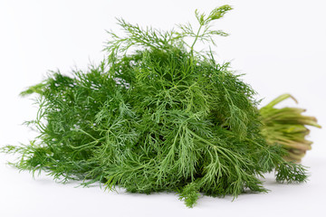 Dill on white background