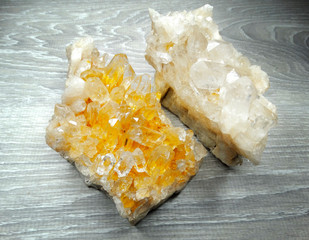citrine quartz geological natural crystals cluster