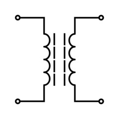 Ferrite core transformer symbol