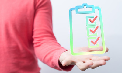 Touching Check List on Visual Screen.