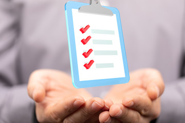 Digital checklist or todo-list displayed .