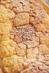 Sweet bread, crunchy cookie surface 