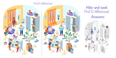 Find difference logic game with answer design