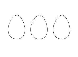 Set of contours and shapes of eggs for coloring at Easter. Vector template for creativity