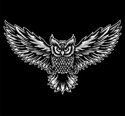 Owl bird vector illustration art