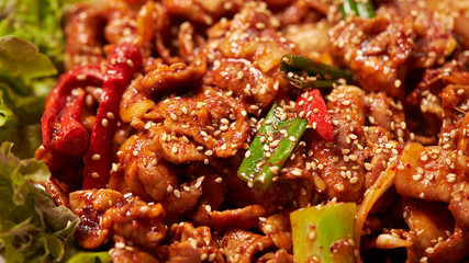  Korean spicy stir fried pork 