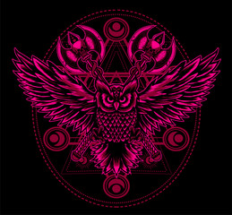 Owl bird vector illustration art