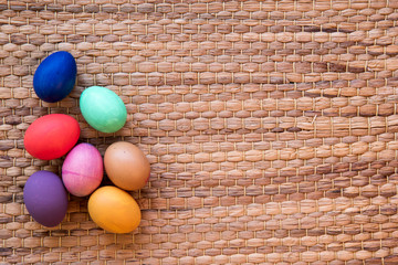 easter eggs in a basket