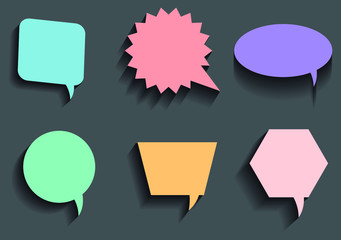 ASet of colorful speech bubbles.