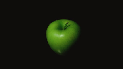apple on black background