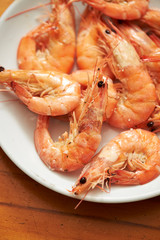 fresh shrimp on a plate